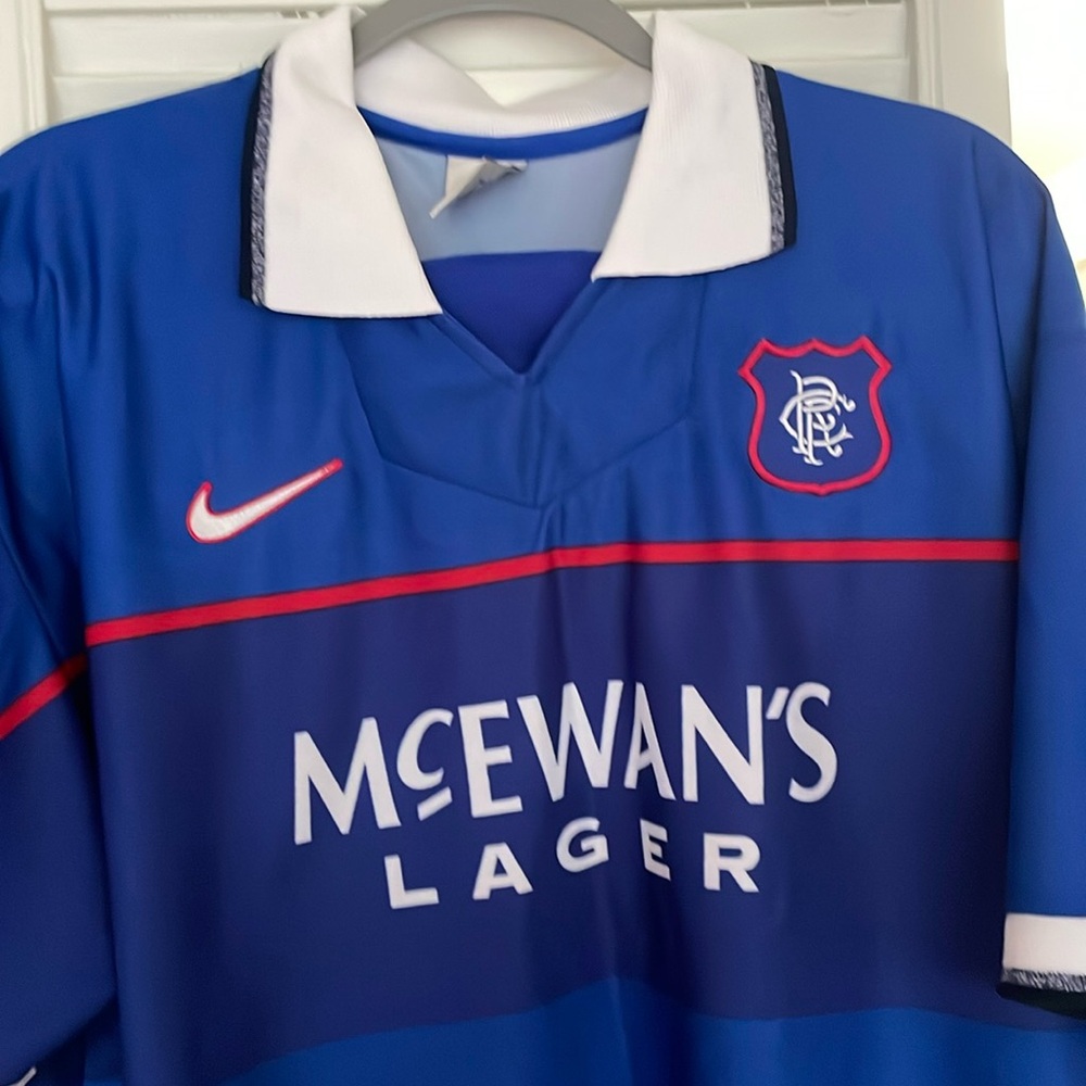 1998-99 Rangers (Glasgow) home shirt. Straight from Ibrox. Made in the UK.